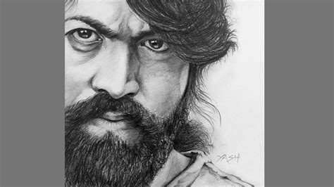 KGF Yash Pencil Sketch Rocking Star Yash Drawing YouTube