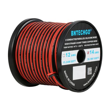 Bntechgo Gauge Flexible Conductor Parallel Silicone Wire Spool Red