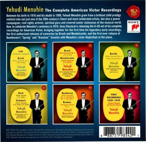 Yehudi Menuhin The Complete American Yehudi Menuhin Cd Album