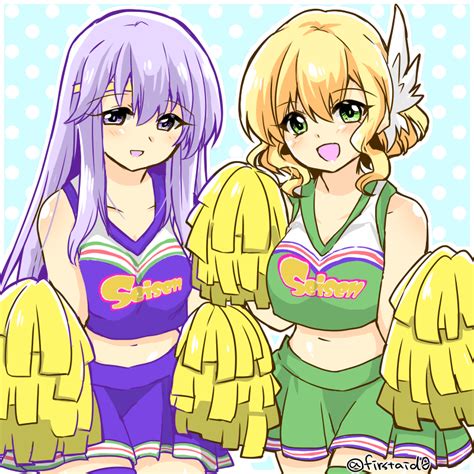 Safebooru 2girls Alternate Costume Blonde Hair Cheerleader Circlet