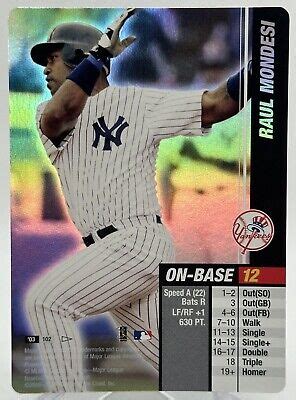 RAUL MONDESI NEW YORK YANKEES 2003 MLB SHOWDOWN PENNANT RUN HOLO FOIL