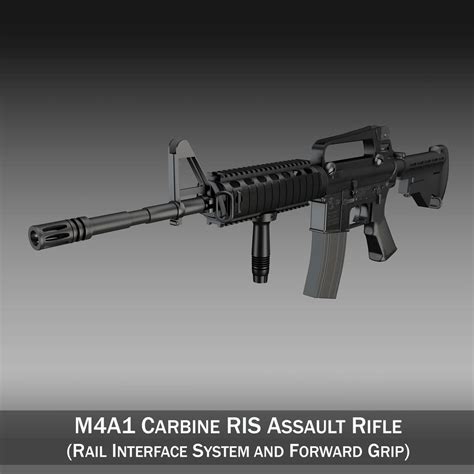 Colt M4a1 Carbine Ris Assault Rifle 3d Model By Panaristi