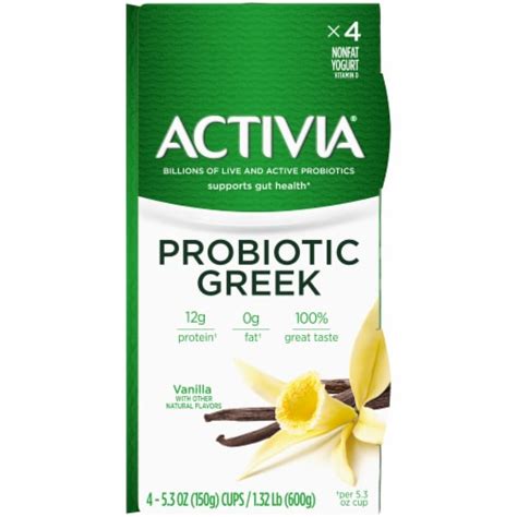 Activia® Vanilla Probiotic Greek Nonfat Yogurt 4 Ct 53 Oz Kroger