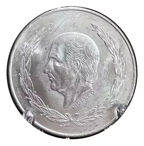 Moneda Plata Pesos A O De Hidalgo Laurel Mo