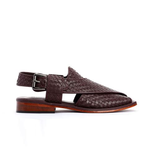 Lucas Handmade Leather Peshawari Chappal Sandals For Men Checkered Lea Inland Leather Co