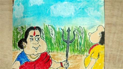 How To Draw Gopal Bhar Durga Puja Scenery Video Dailymotion