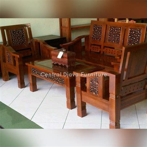 Jual Kursi Meja Tamu Kayu Jati Ukiran Minimalis Klasik Furniture Asli