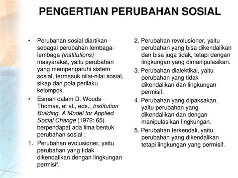 Perubahan Sosial Dan Pembangunan