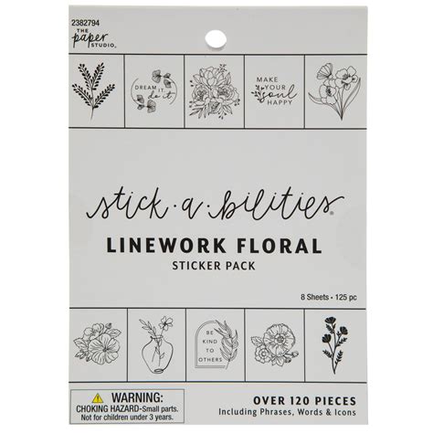 Linework Floral Stickers Hobby Lobby 2382794