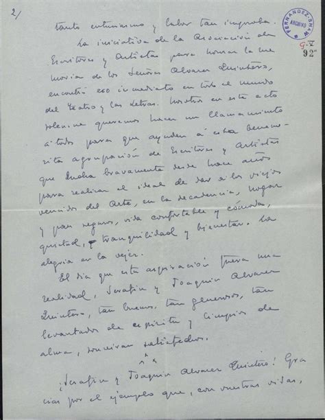 Texto de José Juan Cadenas dedicado a los hermanos Álvarez Quintero