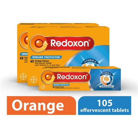 Redoxon Triple Action Vitamin C D Zinc Immunity Orange Effervescent