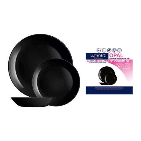 Luminarc Opal Black Dinnerware Pc Set Premier Homeware