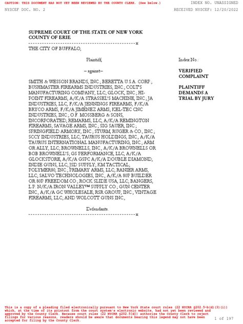 City Of Buffalo Gun Lawsuit Complaint Pdf Gun Violence National