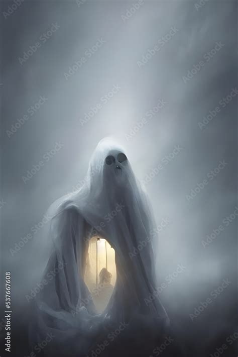 I See Halloween Scary Ghosts In The Picture They Are White And Have