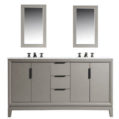 A Bathroom Vanity With Two Mirrors Above It