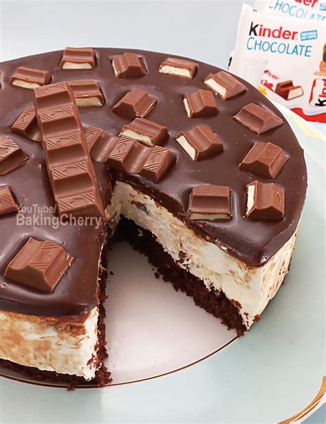 Kinder Chocolate Cheesecake Baking Cherry