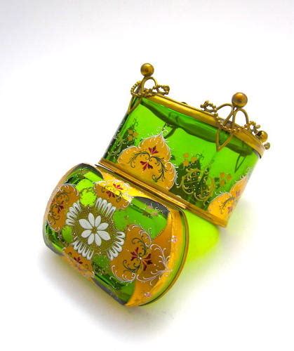 Stunning Large Antique Moser Glass Casket Box