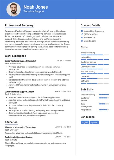 Technical Support Resume Example For 2024 Free Templates CVDesigner Ai