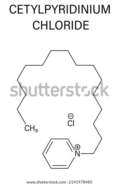 Cetylpyridinium Chloride Antiseptic Molecule Skeletal Formula Stock ...