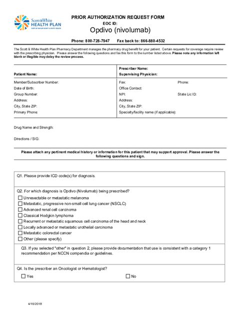 Fillable Online Texas Standard Prior Authorization Request For Health