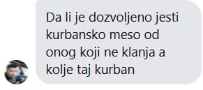 DA LI JE DOZVOLJENO JESTI KURBANSKO MESO OD ONOGA KO NE KLANJA A KOLJE