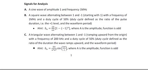 Solved A sine wave of amplitude 1 and frequency 1MHz B. A | Chegg.com