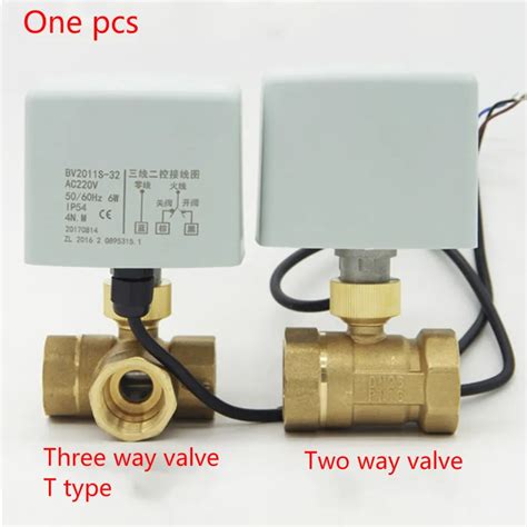 Brass 3 Way 2 Way 220v Motorized Ball Valve T Type Electrical Valve Dn15 Dn50 Aliexpress