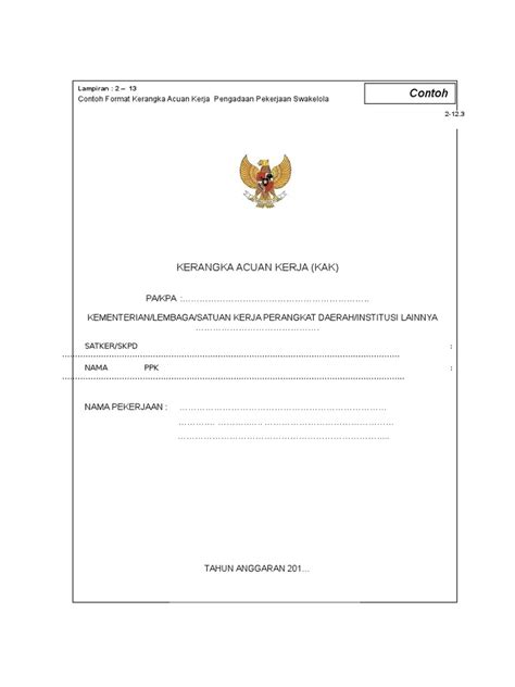 Draft Kak Swakelola Pdf