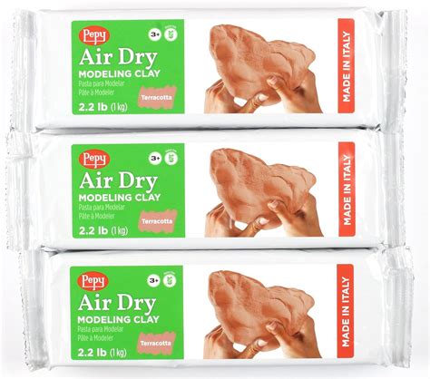 Pepy Premium European Air Dry Modeling Clay Terracotta 3 Pack 2 2 Lb