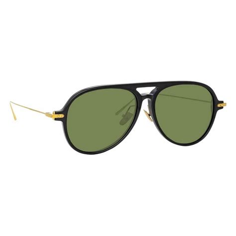 Linda Farrow Linear Gilles C3 Aviator Sunglasses In Black LF24C3SUN