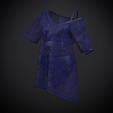 D Model Female Sexy Swimsuit Outfit Bikini And Sheer Top VR AR