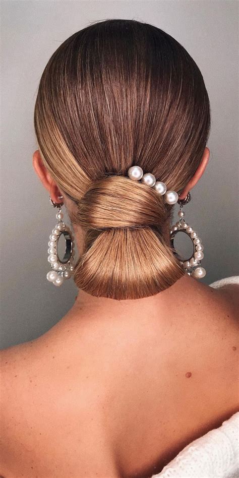 40 Timeless And Elegant Updo Hairstyles Wrap Low Bun For Golden Brown