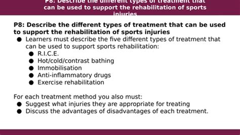 Unit 17 Sport Injuries And Rehabilitation Teaching Resources