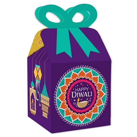 Happy Diwali Square Favor T Boxes Festival Of Lights Party Bow