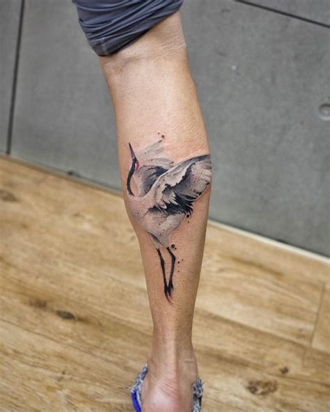 Chenjie Newtattoo On Instagram Crane Cranetattoo Tattoos Tattooed