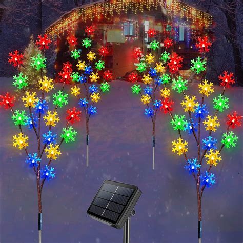 Upgraded 4 Pack Solar Christmas Garden Stake Lights For Christmas Decorations 8