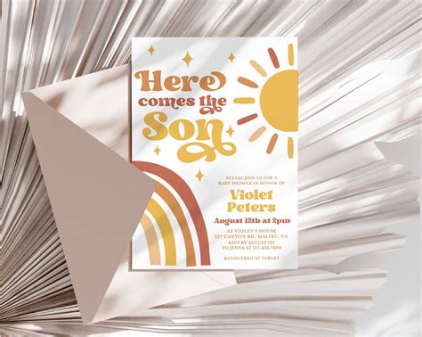 son baby shower invitation template editable boy baby