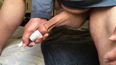 Standing And Stretching Foreskin Spray Bottle Gay XHamster