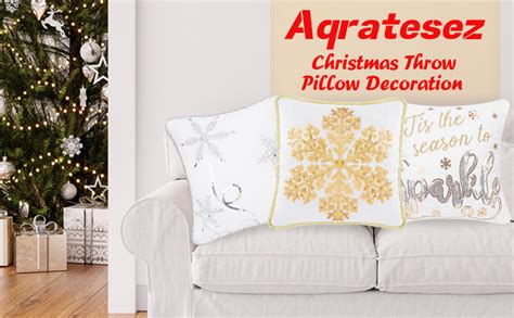 Amazon Aqratesez Christmas Throw Pillow White Snowflake Throw