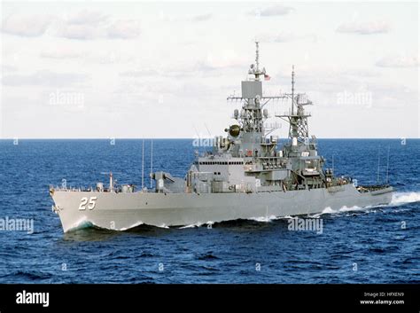 A Port Bow View Of The Nuclear Powered Guided Missile Cruiser Uss