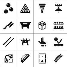 Pool Cue Silhouette Illustrations & Clip Art