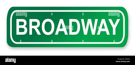 Broadway street sign; isolated on white background, New York City ...