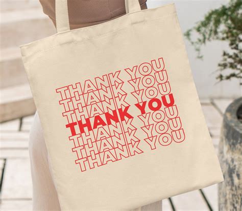 Thank You Tote Bag Thank You Bag Thank You Tote Positive Etsy