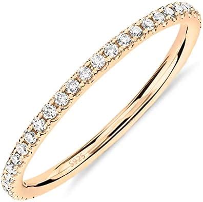 PAVOI 14K Gold Plated Solid 925 Sterling Silver CZ Simulated Diamond