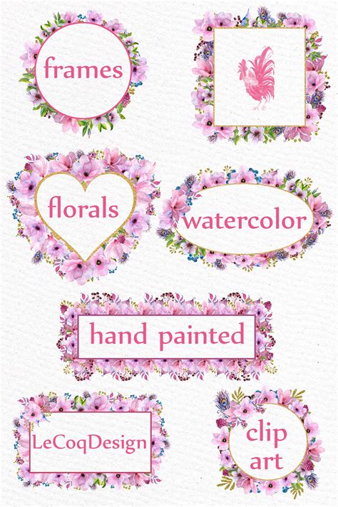 Watercolor Frames Clipart: watercolor Clipart | Etsy