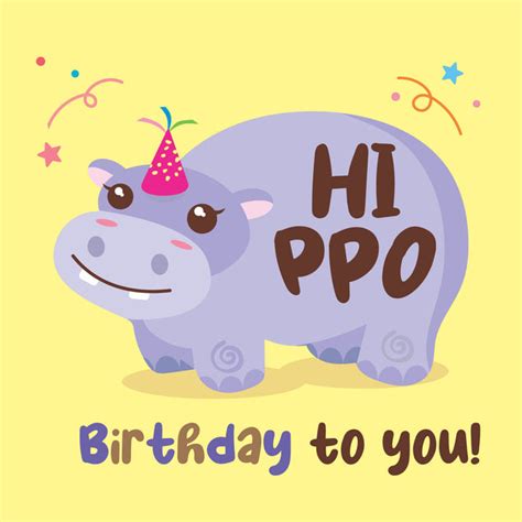 Hippo Birthday To You Card Boomf