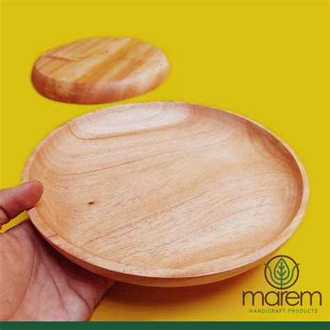 Jual Piring Kayu Mahoni Cm Piring Makan Kayu Foodgrade Btmp