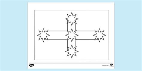 Eureka Stockade Rebellion Flag Colouring | Colouring Sheets