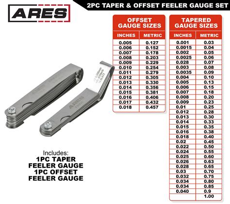 Getuscart Ares 11042 2 Piece Tapered Feeler Gauge And Offset Feeler