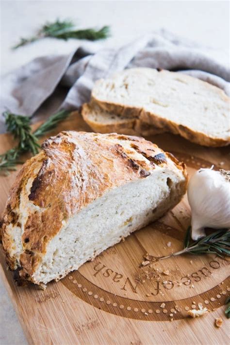 Roasted Garlic And Rosemary No Knead Artisan Bread House Of Nash Eats